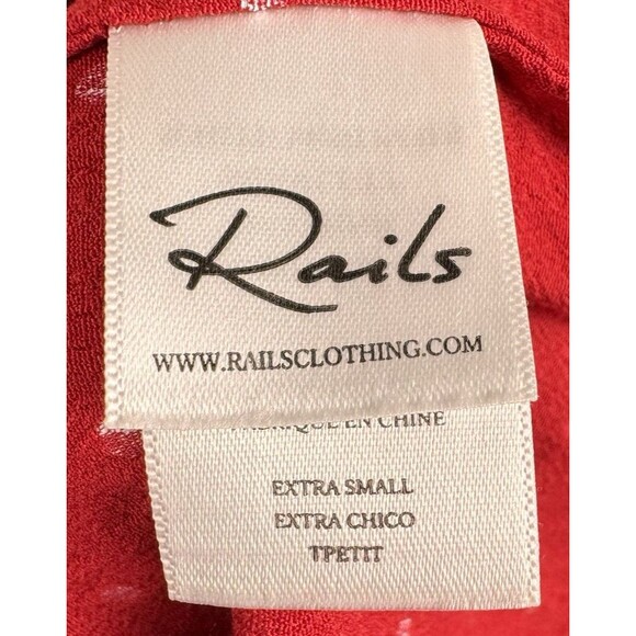 RAILS Dress Womens XS Jasmine Scarlett Red Smocked White Polka Dots Smocked - Picture 9 of 11